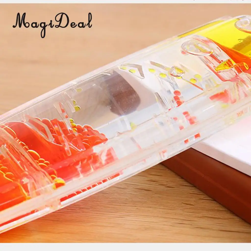 1Pc Square Floating Oil Liquid Bubbler Motion Timer Hour Glass Ladder for Room Desk Table Decor Children Kids Toy Novelty Gift