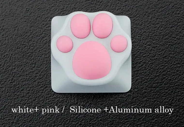ZOMO кошачья лапа колпачки для ключей с ЧПУ, алюминиевый сплав+ Силиконовый колпачок для ключей, механическая клавиатура украшения, привлекательный подарок - Цвет: white pink