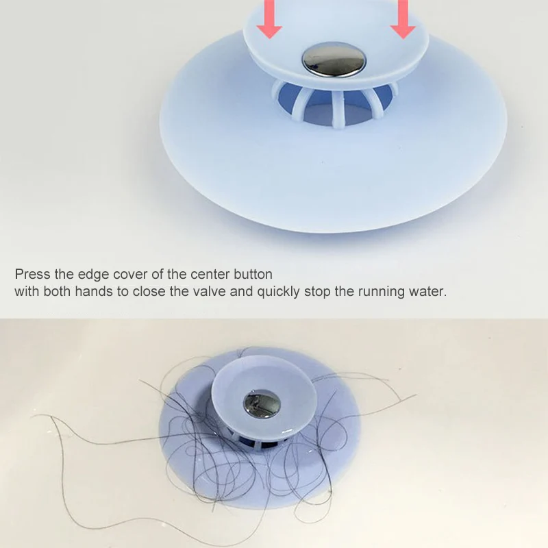 1 шт., ситечко для раковины, пробка для ванной, портативная пробка для воды, стопоры для кухонной раковины, круг, ТПР, Ловец волос, аксессуары для ванной комнаты