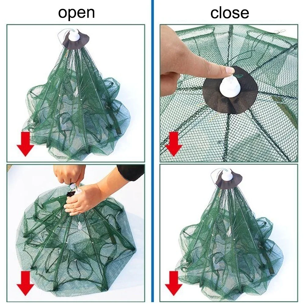 Lawaia отверстия складной Портативный Автоматическая рыболовная сеть 4/6/8/12/16 клетка для креветок нейлон для краба, рыбы Накидная рыболовная сеть