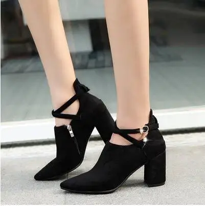 2017 Autumn New Fashion All match Rough Heels Heels Sexy Occupation font b Shoes b font