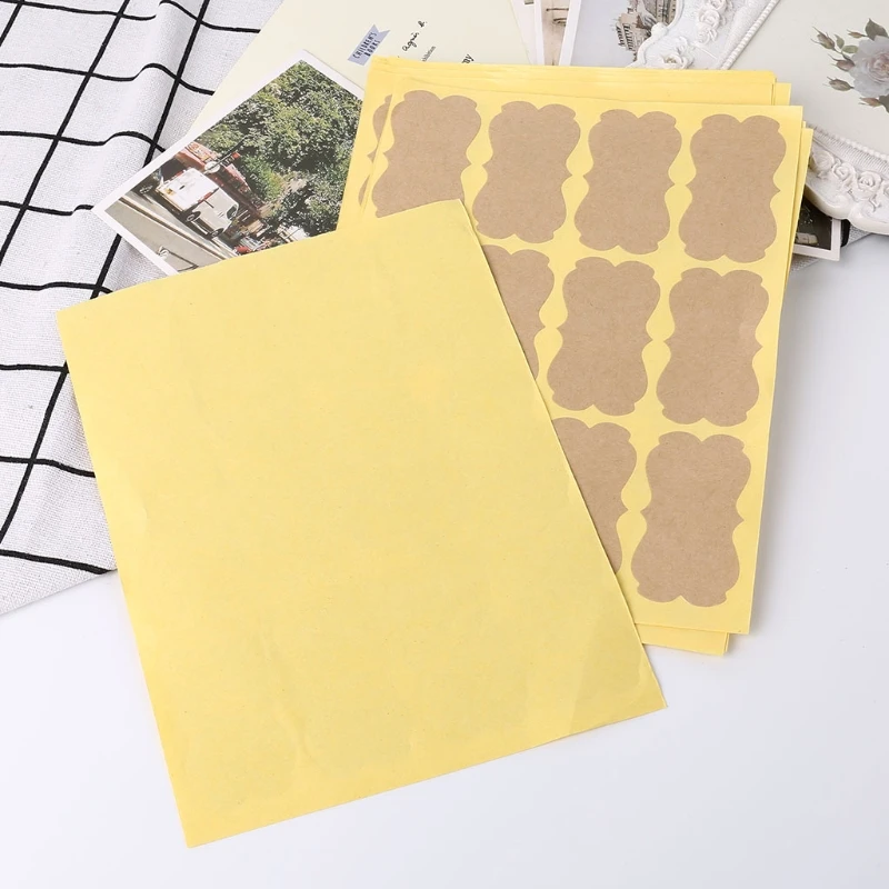 Vintage Blank Kraft Label Handmade Sealing Sticker for Gift Packaging DIY 120Pcs adhesive stickers packaging stickers kraft paper stickers