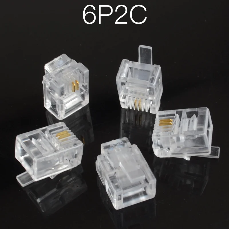 10 шт. RJ9 4P4C RJ11 6P2C 6P4C 6P6C RJ45 8P8C телефон Интернет модульный разъем Jack, RJ11 разъем RJ11