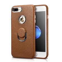 Icarer чехол для iPhone 7 Plus из натуральной кожи чехол для iPhone 7 Plus Apple Стенд для колец на палец роскошный Твердый чехол из натуральной коровьей кожи