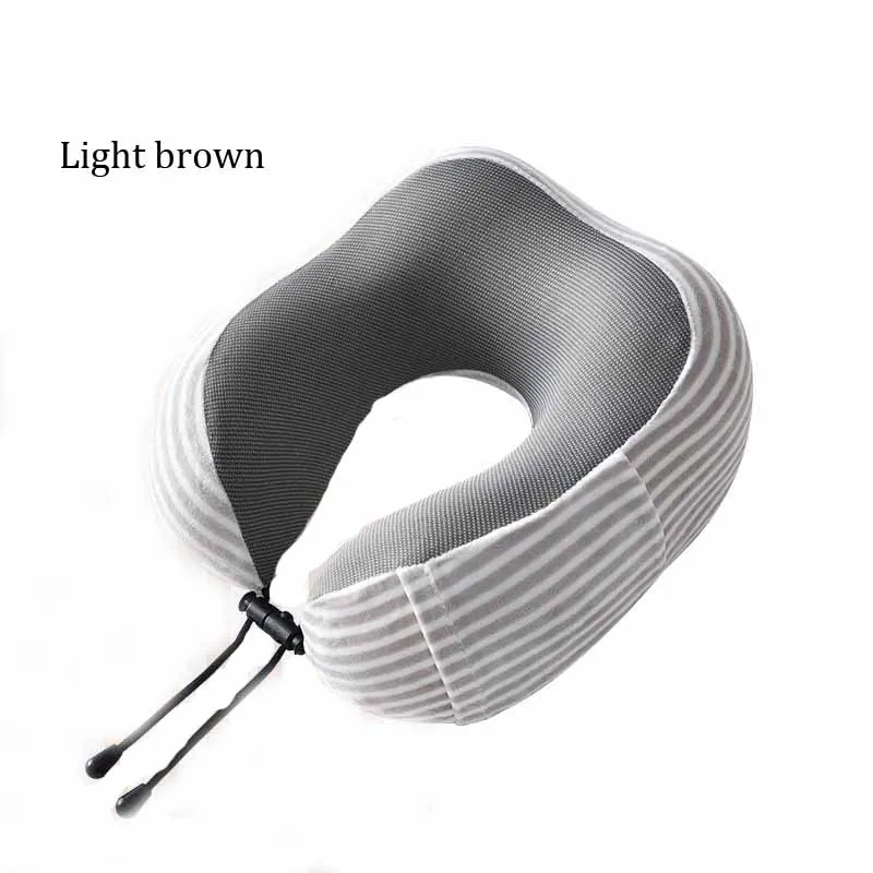 light brown Портативный Регулируемый U форма путешествия подушки детские медленный отскок пены памяти Офис Nap подушка для шеи в автомобиль самолета - Цвет: light brown
