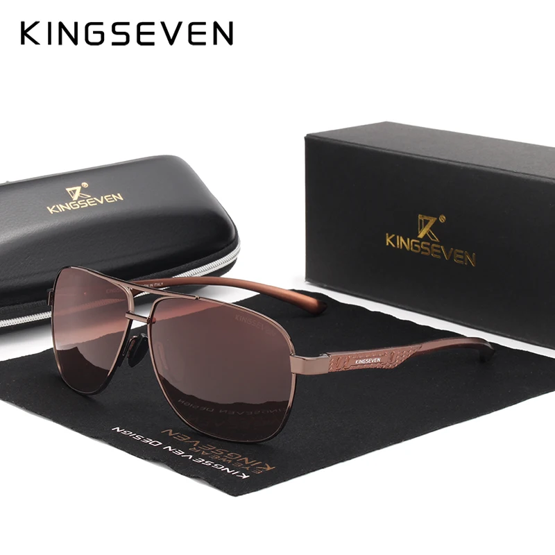 KINGSEVEN Брендовые мужские алюминиевые солнцезащитные очки HD поляризованные UV400 зеркальные Мужские Солнцезащитные очки женские для мужчин Oculos de sol