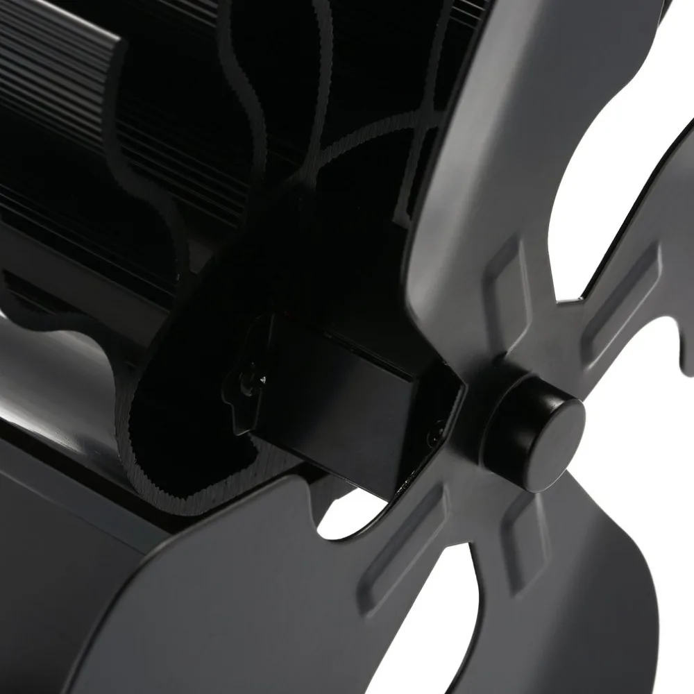 4 Blades Heat Powered Stove Fan Log Wood Burner Ecofan Quiet Black Home Fireplace Fan Efficient Heat Distribution