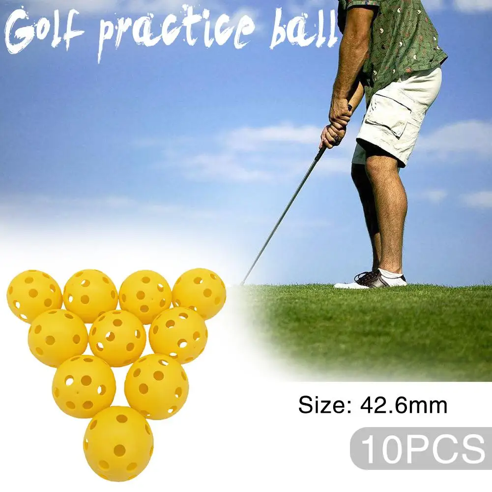 10Pcs Plastic Airflow Hollow Golf Ball Indoor Practice Training Balls