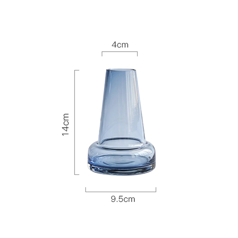 Маяк стеклянная ваза серый/синий Террариум стеклянные контейнеры мини небольшая Цветочная ваза украшение дома бутылка цветочный горшок Вазы Свадебные - Цвет: Blue 14cm