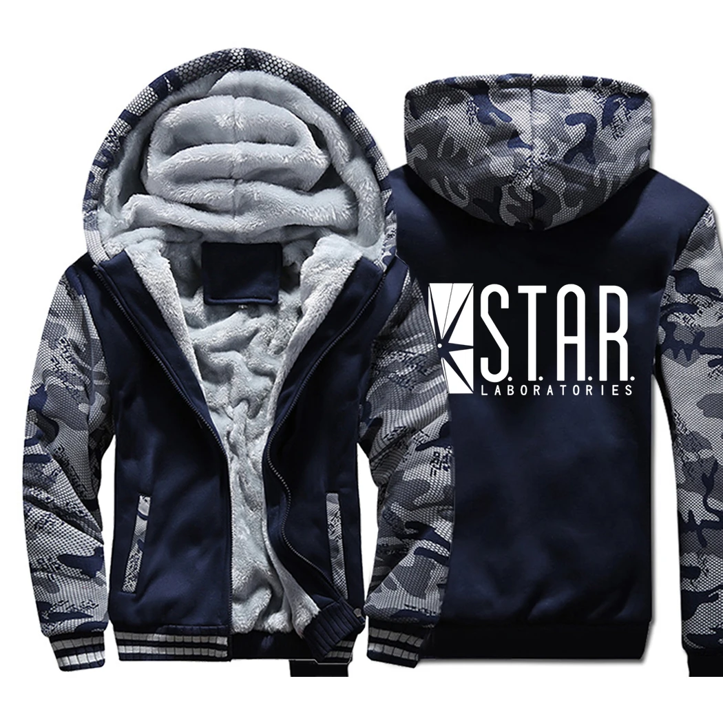 

STAR Labs Thick Men Hooded Hoodies Male Sweatshirt Jumper The Flash Gotham City Comic Books Superman Tv Series Hoody