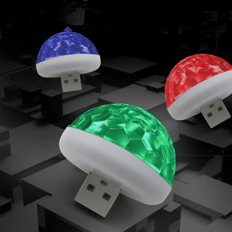 

LDRIVE 1pcs LED Car USB Atmosphere Light DJ RGB Mini Colorful Music Sound Lamp for crystal light Interior Decorative Light