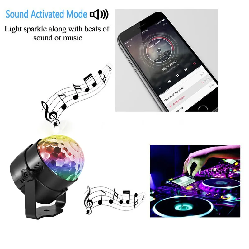 

Newest EU Plug RGB Crystal Magic Ball Stage Lighting For Party Disco DJ Bar Bulb Lighting @8