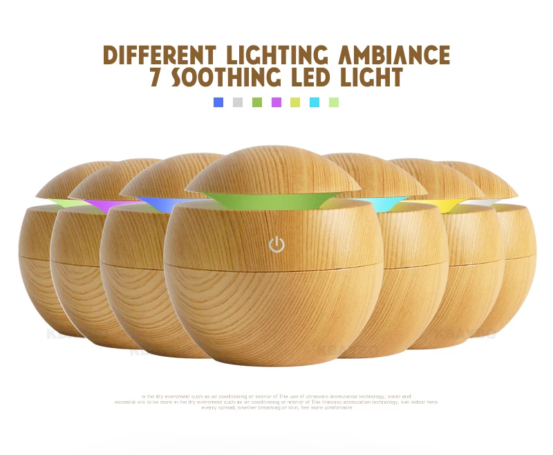 Kbaybo usb aroma essential oil diffuser ultrasonic cool mist humidifier air purifier 7 color change led night light for office home