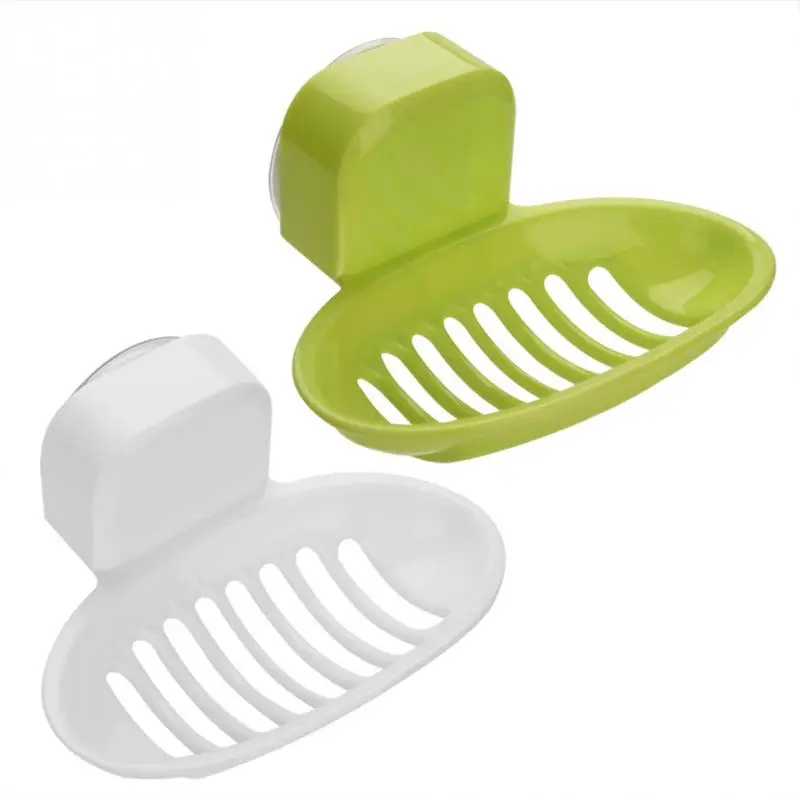 Wall Mounted Plastic Soap Dish Strong Suction Cup Soap Dish Tray