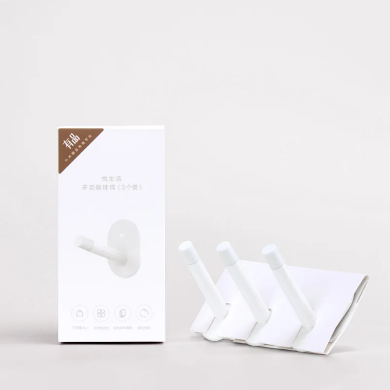 3 шт. Xiaomi Mijia HL многофункциональный настенный крючок 3 м клейкая лента крючки для одежды шарф ключ 3 кг нагрузка медведь крюк для кухни - Цвет: White