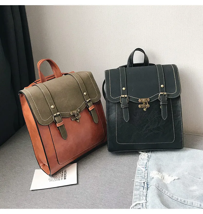 Винтажный женский рюкзак из высококачественной кожи, Брендовая женская черная сумка через плечо, женский многофункциональный рюкзак, популярные школьные сумки XA216H
