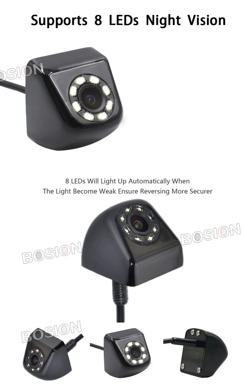 180 Angle Car Rear View Camera HD Night Vision Reverse Camera IP67 DC 12V Universal Autoradio Vehicle Parking Camera