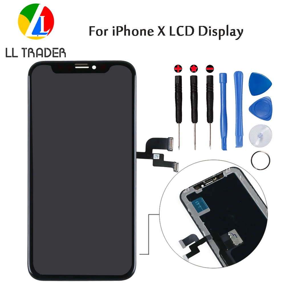 LL TRADER 100% AAA Quality LCD For iPhone X LCD Display Touch Assembly iPhoneX Screen Replacement Parts Pantalla Digitizer+Tools