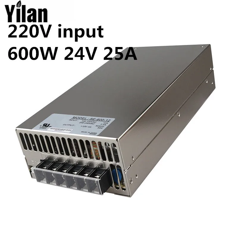 

600W 24V adjustable 25A 220V input Single Output Switching power supply for LED Strip light AC to DC