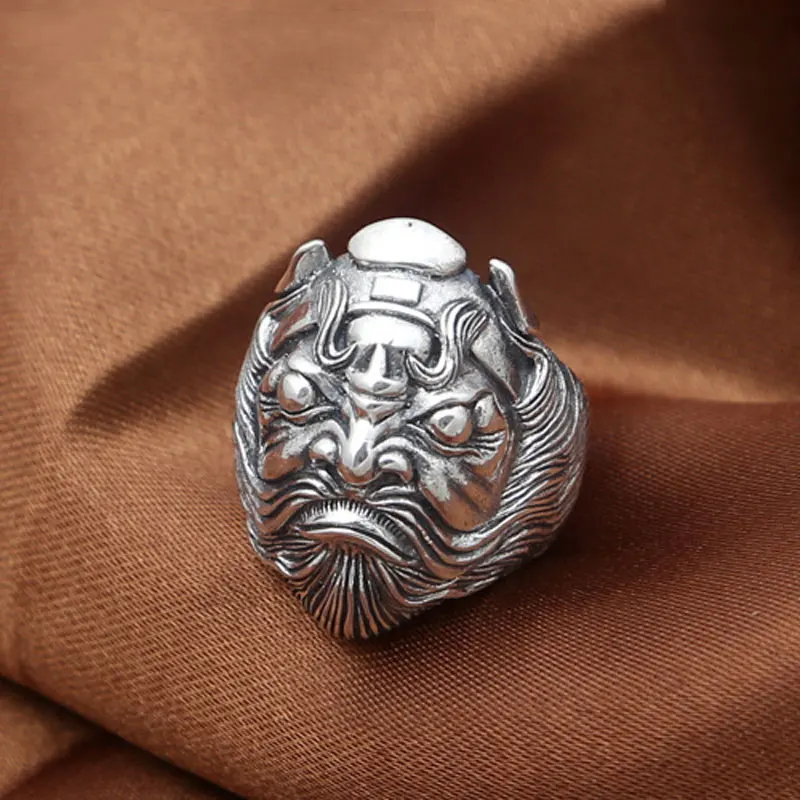 FNJ 925 Серебряное кольцо Чжун Куй Lucky в стиле панк модная новинка ювелирное изделие