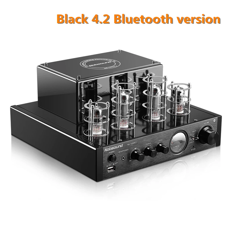 Черный Nobsound MS-10D MKII Hifi 2,0 ламповый усилитель USB/4,2 Bluetooth/волоконный коаксиальный усилитель аудио усилитель 25 Вт* 2