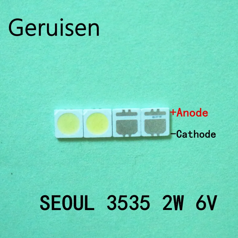 500 шт./лот 3535 6V 2W SMD Холодный белый светодиодный высокой мощности для lcd/tv подсветки