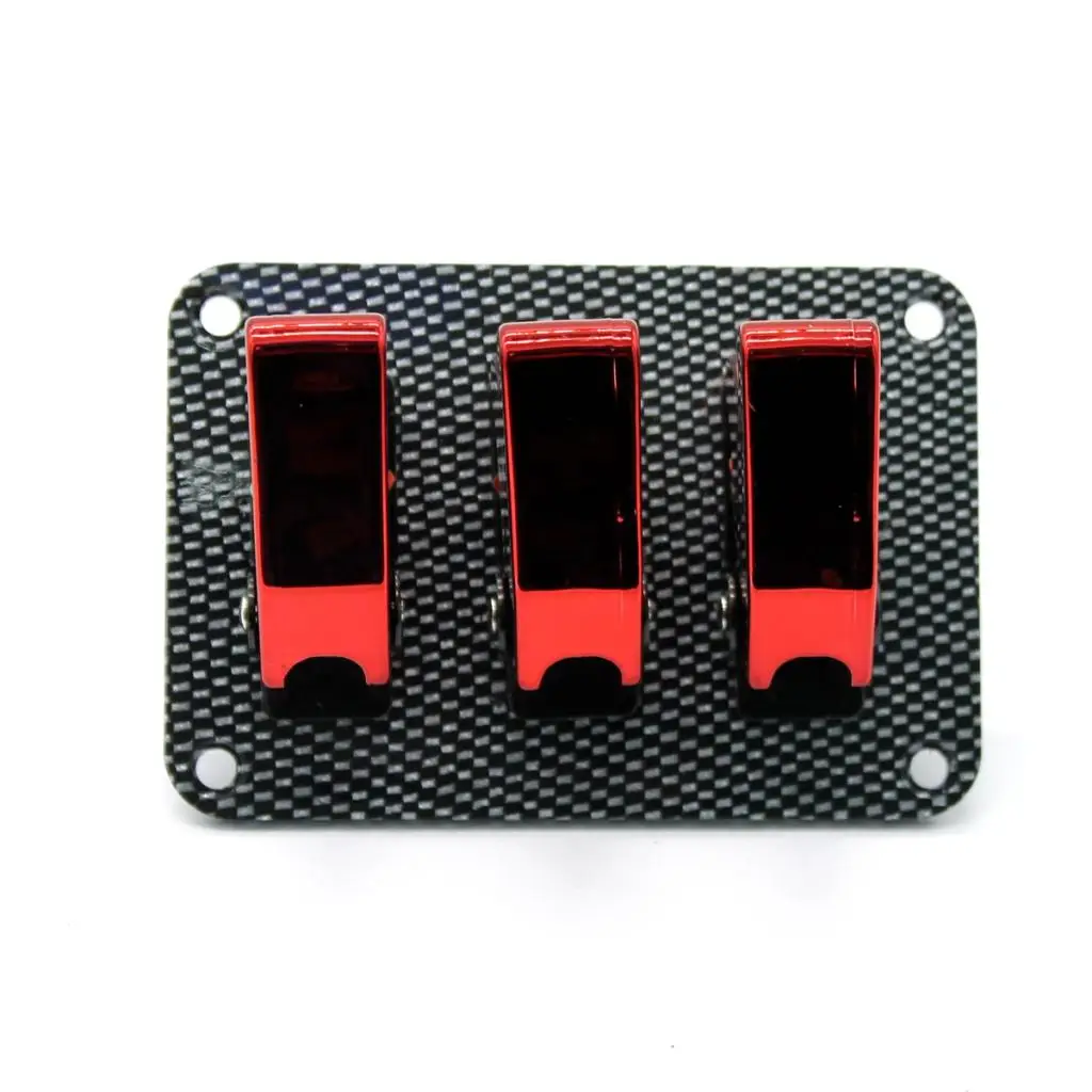 12V Toggle Switch Racing Ignition Engine Relays Carbon Fiber Surface Panel With Toggle Switch & Cover