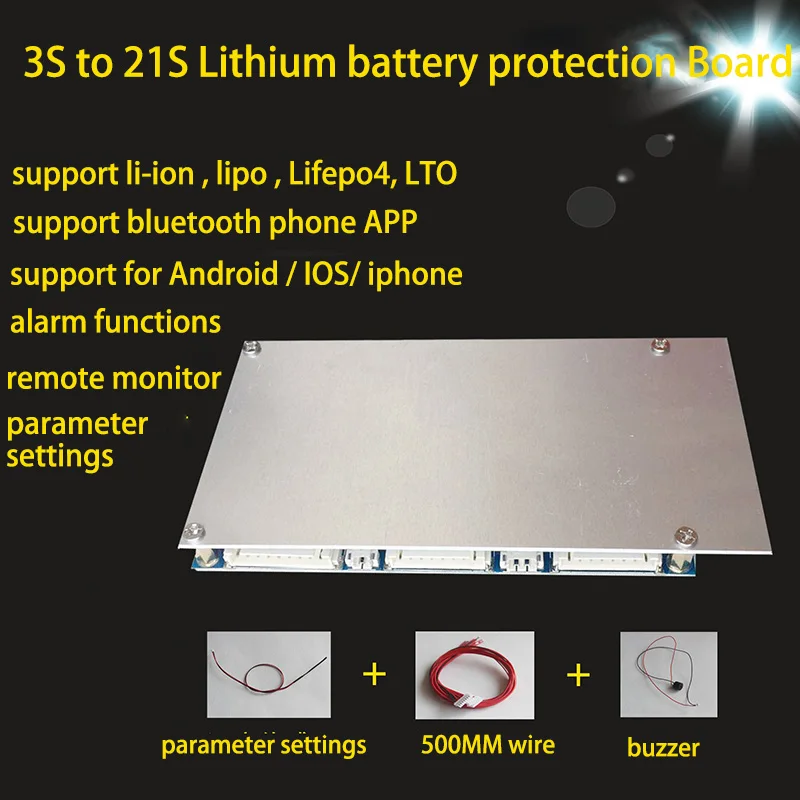 

Smart 3S to 21S Li-ion Lipo Lifepo4 LTO Lithium Battery Pack Active Balance BMS Protection Board 4S 7S 8S 10S 13S 16S 20S 36V