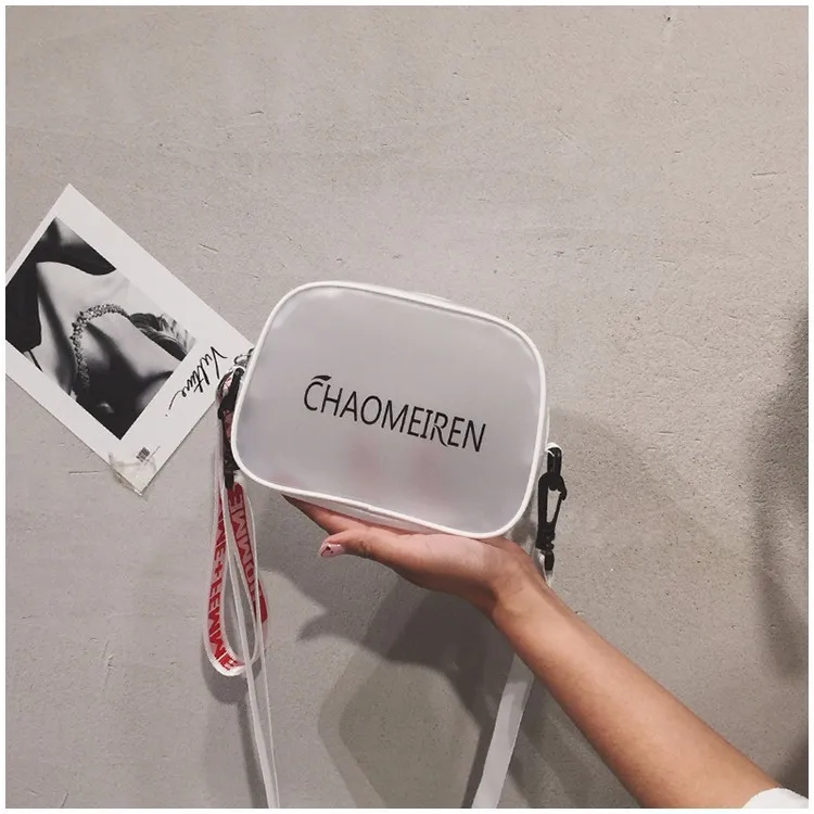 

Causual PVC Transparent Clear Woman Crossbody Bags Shoulder Bag Handbag Jelly Small Phone Bags with Card Holder Wide Straps Flap