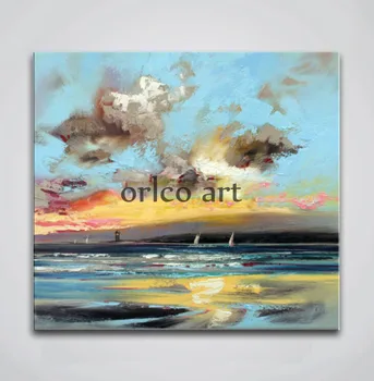 

Artist Hand painted Good Quality Abstract Landscape Oil Painting On Canvas Handmade Abstract Sea And Sky Oil Paintings