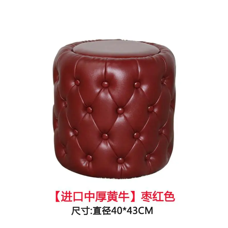 Европейский кожаный стул классический диван изменить обувь квадратный Табурет для туалетного столика сиденье Османская педаль - Цвет: style8
