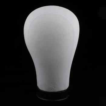 

Mannequin Model Cork Head Canvas Block Head Wig Cap Making Display White 21''