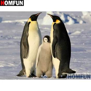 

HOMFUN Full Square/Round Drill 5D DIY Diamond Painting "Animal penguin" 3D Diamond Embroidery Cross Stitch Home Decor A19110
