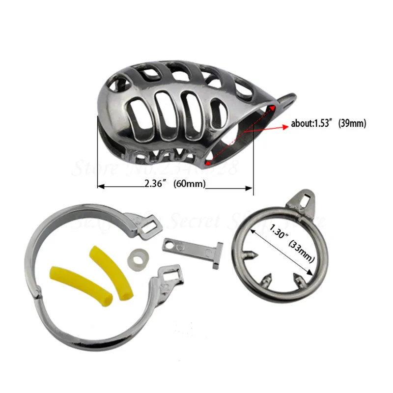 Stainless Steel Male Chastity Device with Anti-Shedding Ring,Cock Cage,Penis Ring,Virginity Lock,Fetish Bdsm Sex Toys For Men
