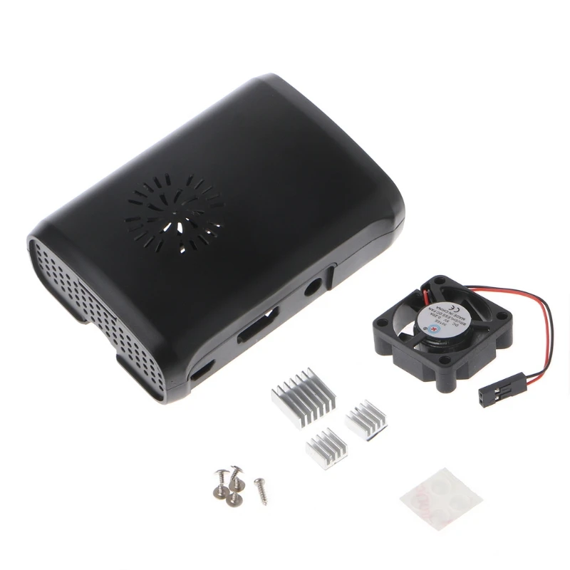 Pi коробка ABS чехол с модуль вентилятора для Raspberry Pi 3/2/b plus с 3pc теплоотвод