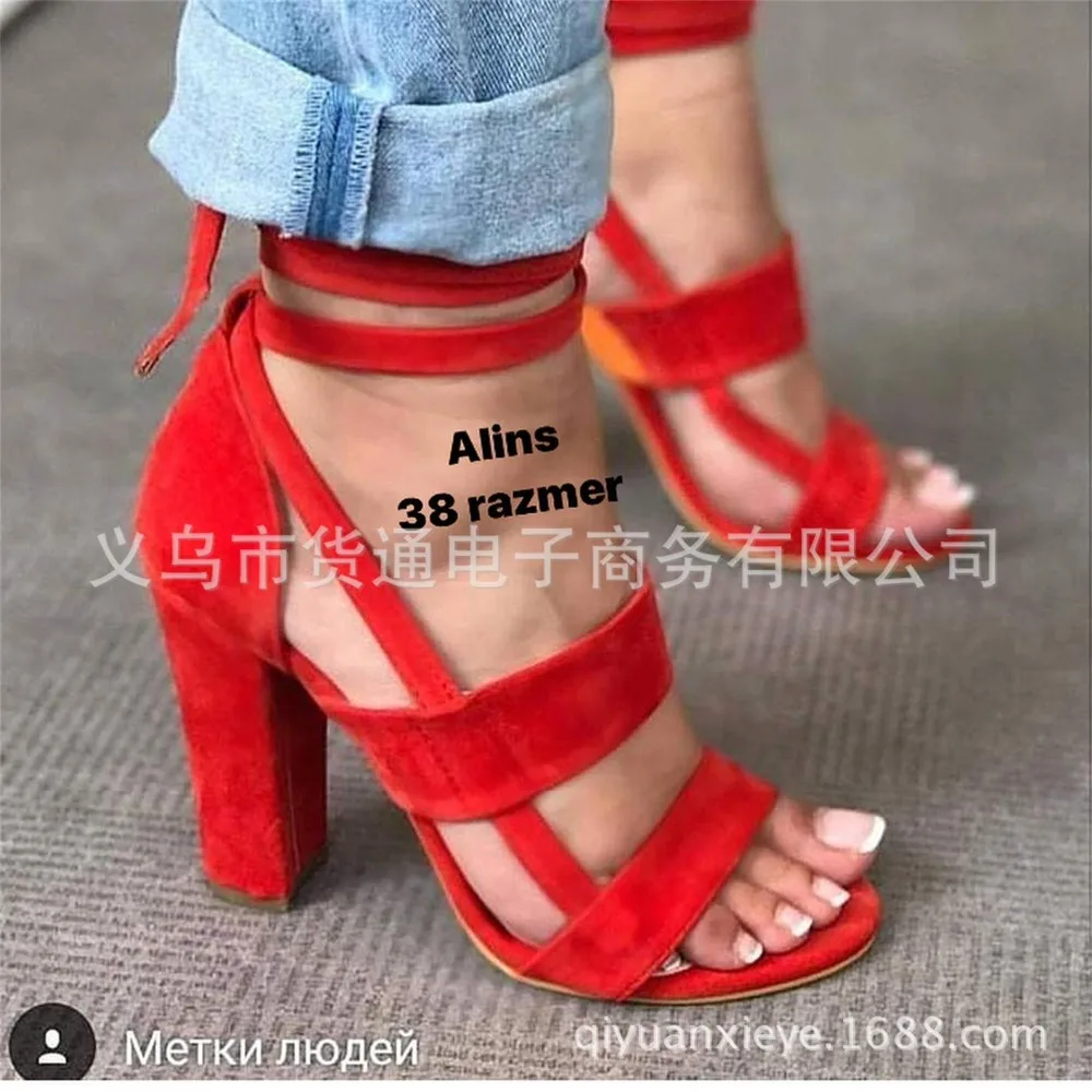 

IPCCM 2018 Spring And Autumn New European And American Large Size Round Head High Heel PU Women's Shoes