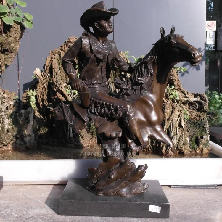 

Cowboys COWBOY RIDING character abstract bronze horse copper sculpture art crafts Home Furnishing jewelry ornaments