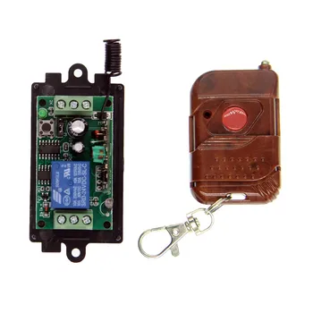 

DC 9V 12V 24V 1 CH 1CH RF Wireless Remote Control Switch System,Peach Transmitter + Receiver,315/433 MHz