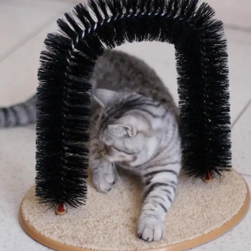 Arch Pet Cat Self Groomer With Round Fleece Base Cat Toy Brush Toys