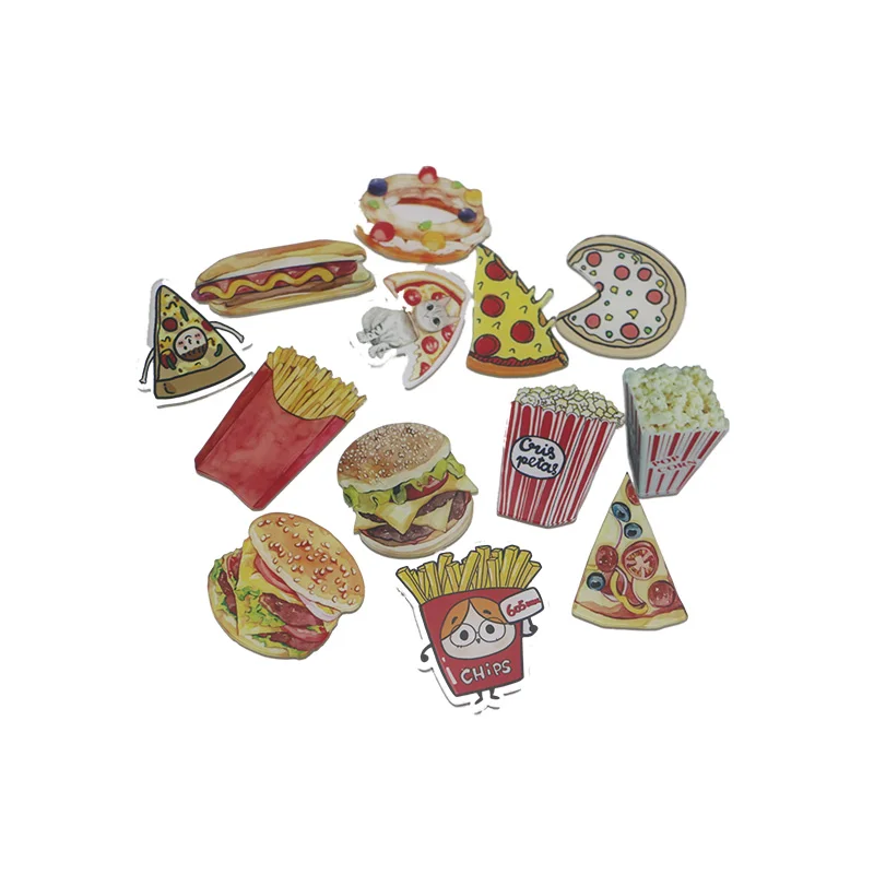 wholesale Fridge Creative Cartoon food Hamburgers Fries icon