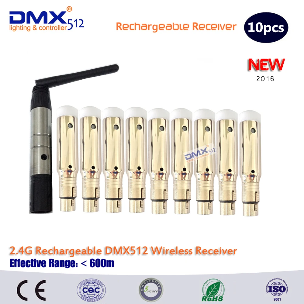 

DHL Free shipping Wireless DMX512 2.4GHz XLR receiver for rgb battery dmx512 wireless led lighting