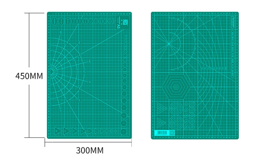 A3 режущий коврик ПВХ лоскутный режущий коврик Лоскутные инструменты ручной DIY инструмент разделочная доска двухсторонняя гравировка модель