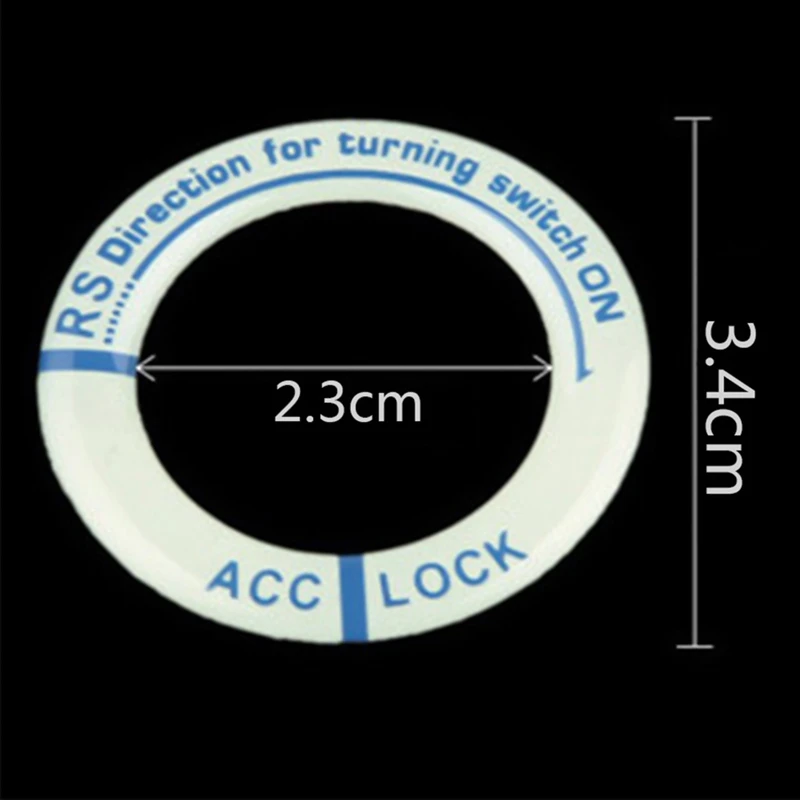 1pcs 3D Car Ignition Switch Key Ring Hole Cover car stickers auto Luminous Decor Styling Protective Sticker Interior Accessories-4