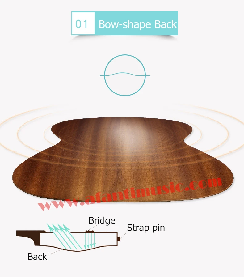 26 дюймов afanti Музыка 4 струны Гавайские гитары укулеле(auk-171