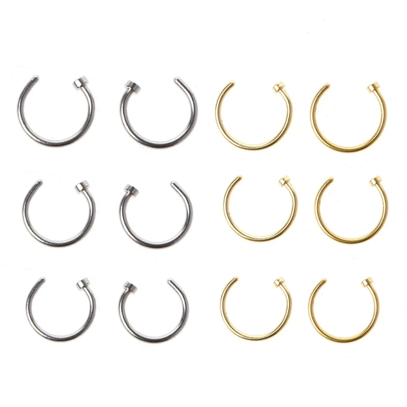 

Stainless Titanium Steel Nose Studs Body Piercing Stud Open Hook Lip Ear Ring
