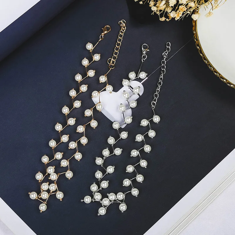Fashion Multilayer Chain Imitation Pearl Necklaces Newest Irregular Women Wedding Bride Gold Necklace Jewelry Accessories Gift