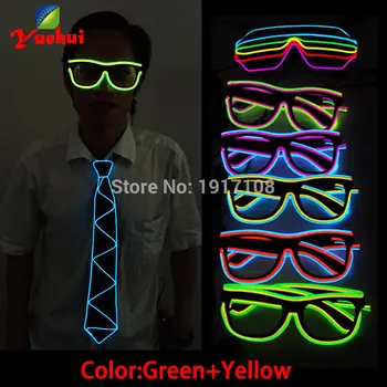 

2020 NEW Style Powered By DC-3V Steady on Driver EL Wire Tow color Glasses Flexible Neon Cold Light Sun Glasses Party Decoration