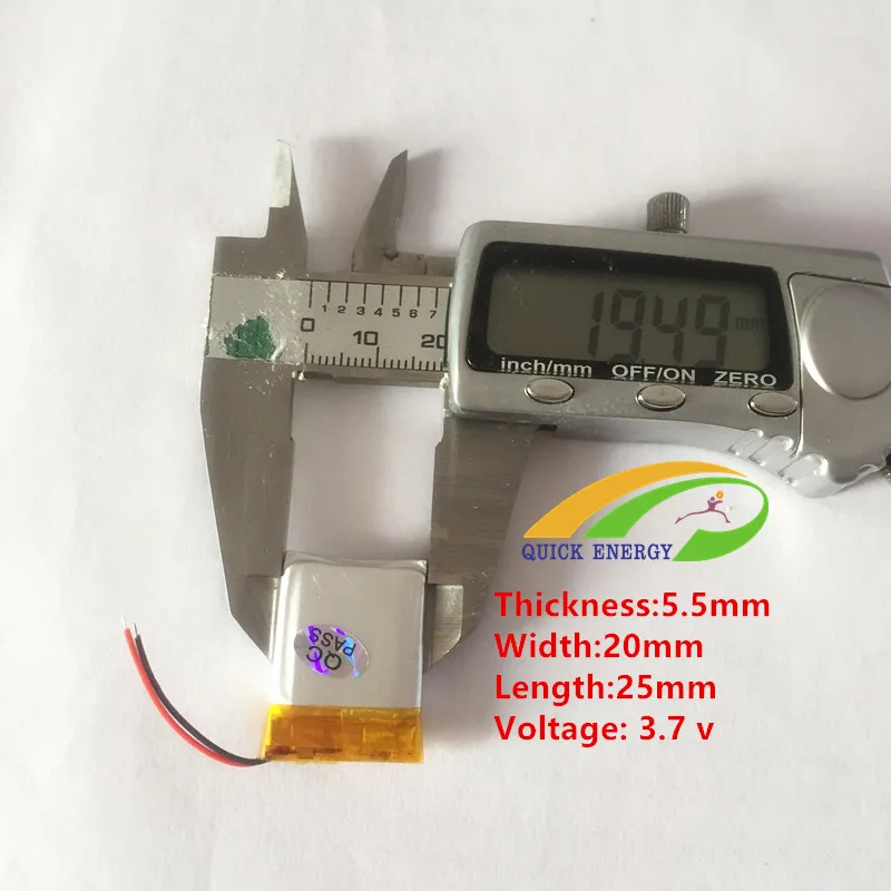 2 шт. полимера ионный аккумулятор 552025 полимерный 3.7 В|polymer battery|polymer battery 3.7vbattery polymer |