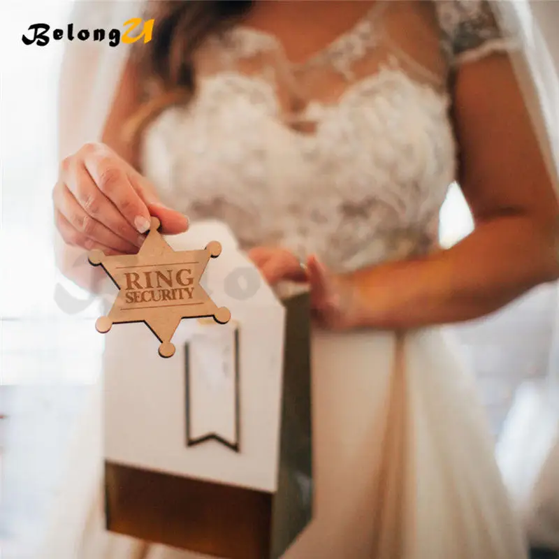 Ring Security Wedding Badge Sign Rustic Wedding Decoration MUW-166-07