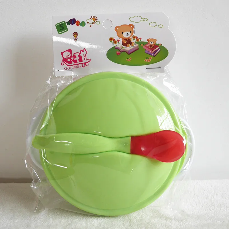 

3Pcs/set Assist food Non Slip Bowl Temperature Sensing Spoon Tableware Assist Baby Spoon Bowl Learning Dishes With Suction Cup